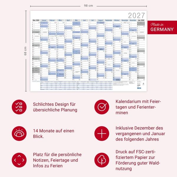 Produktbild: Wandplaner Neutral 2027