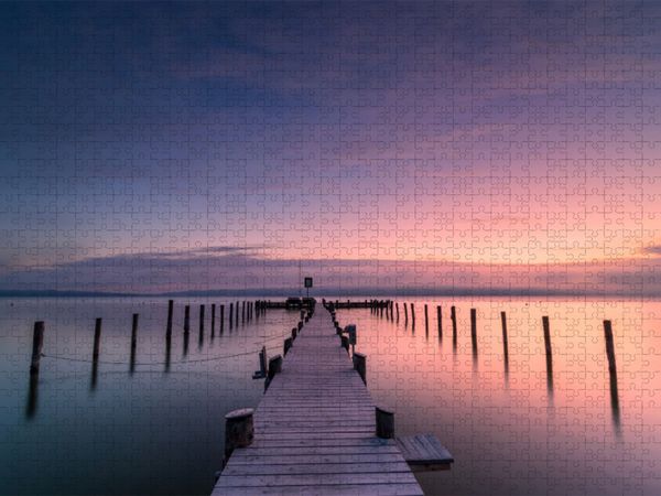 Produktbild: CALVENDO Puzzle Idyllischer Sonnenaufgang am Ammersee | 1000 Teile Lege-Gr&ouml;&szlig;e 64x48cm Foto-Puzzle f&uuml;r gl&uuml;ckliche Stunden