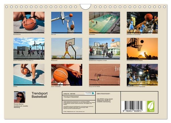 Produktbild: Trendsport Basketball (Wandkalender 2026 DIN A4 quer), CALVENDO Monatskalender