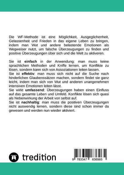Produktbild: Die WF-Methode - eine nachhaltige und effektive M&ouml;glichkeit, Konflikte zu l&ouml;sen!