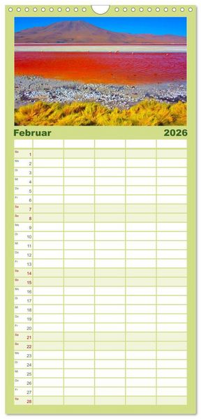Produktbild: Familienplaner 2026 - S&uuml;damerika - Vom Reich der Inka bis nach Patagonien mit 5 Spalten (Wandkalender, 21 x 45 cm) CALVENDO