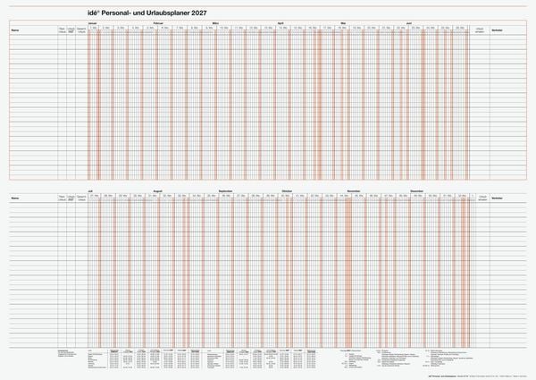Produktbild: rido/id&eacute; 7033700007 Personal- und Urlaubsplaner 2027 860&times;610 mm