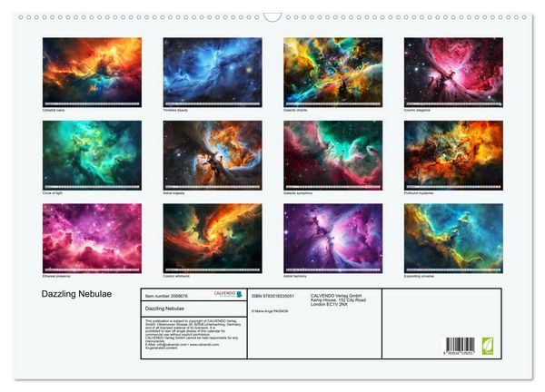 Produktbild: Dazzling Nebulae (Wall Calendar 2026 DIN A2 landscape), CALVENDO 12 Month Wall Calendar