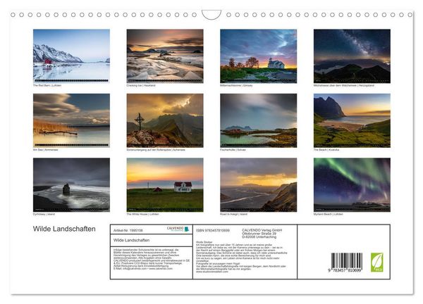 Produktbild: Wilde Landschaften (Wandkalender 2026 DIN A3 quer), CALVENDO Monatskalender