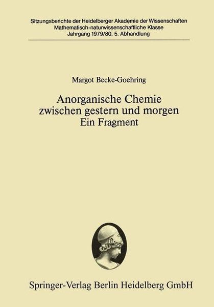 Produktbild: Anorganische Chemie zwischen gestern und morgen Ein Fragment