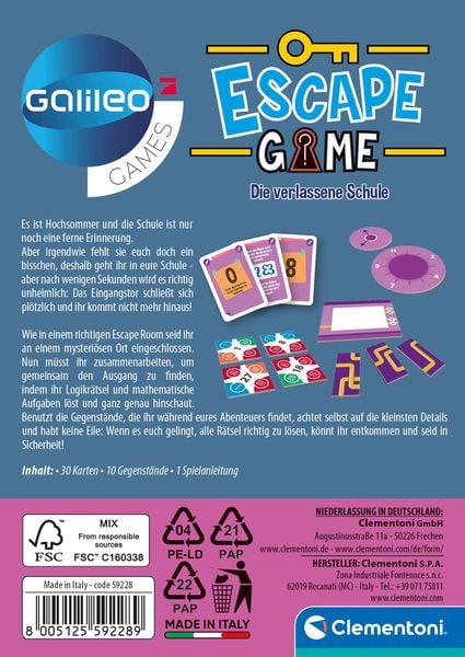 Produktbild: Escape Game - Die verlassene Schule (Spiel)