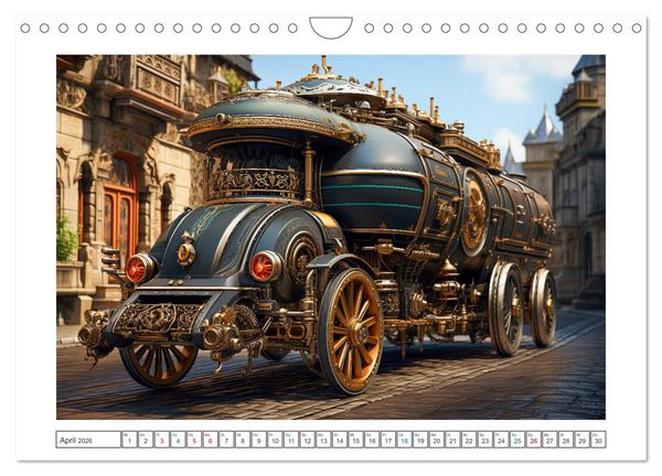 Produktbild: Steampunk Vehicles (Wandkalender 2026 DIN A4 quer), CALVENDO Monatskalender