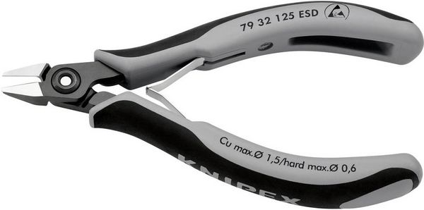 Produktbild: Knipex 79 32 125 ESD ESD Seitenschneider mit Facette 125mm