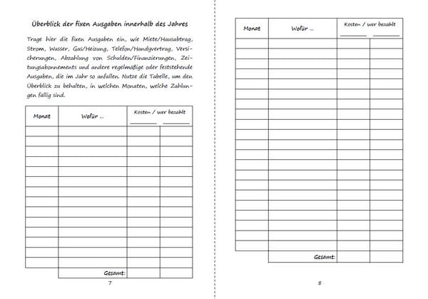 Produktbild: Haushaltsbuch zum Eintragen der Ausgaben