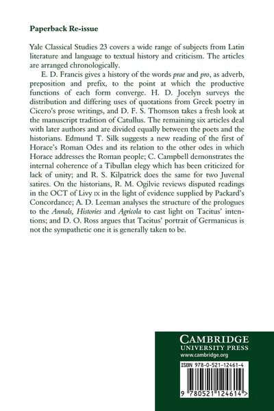 Produktbild: Studies in Latin Language and Literature