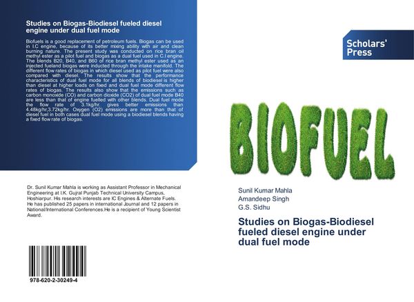 Produktbild: Studies on Biogas-Biodiesel fueled diesel engine under dual fuel mode