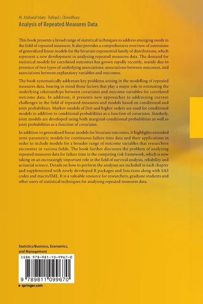 Produktbild: Analysis of Repeated Measures Data