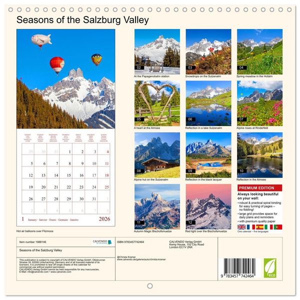 Produktbild: Kramer, C: Seasons of the Salzburg Valley (Wall Calendar 202