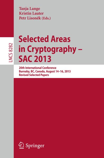 Produktbild: Selected Areas in Cryptography -- SAC 2013