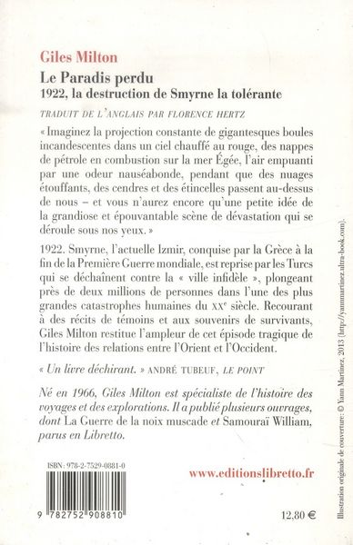 Produktbild: Le paradis perdu : 1922, la destruction de Smyrne la tol&eacute;rante