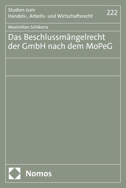 Produktbild: Das Beschlussm&auml;ngelrecht der GmbH nach dem MoPeG