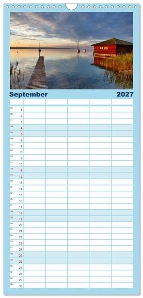 Produktbild: Familienplaner 2027 - Starnberger Seeblicke mit 5 Spalten (Wandkalender, 21 x 45 cm) CALVENDO