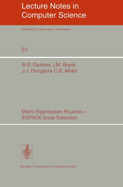 Produktbild: Matrix Eigensystem Routines - EISPACK Guide Extension