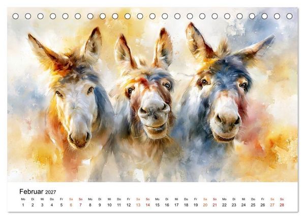 Produktbild: Esel - Wenn Ruhe ein Gesicht h&auml;tte (Tischkalender 2027 DIN A5 quer), CALVENDO Monatskalender