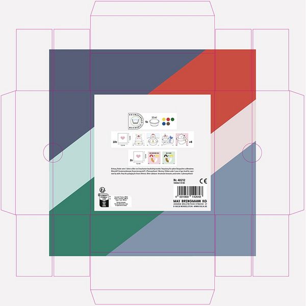 Produktbild: Folia Fingerfarben Winter, 5 x 30 ml, 10 Malvorlagen mit Tiermotiven
