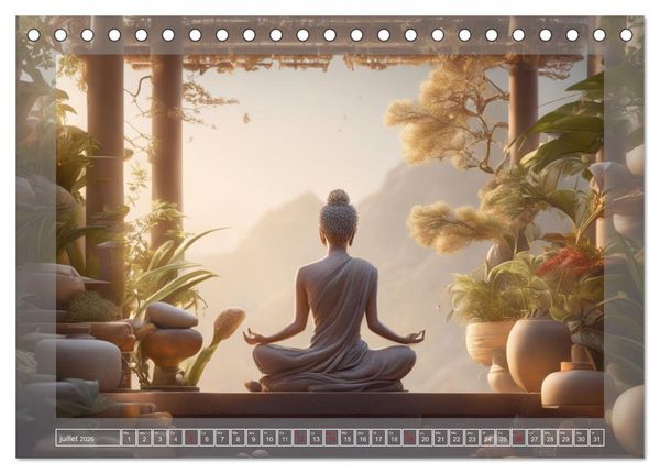 Produktbild: M&eacute;ditation Le chemin vers la s&eacute;r&eacute;nit&eacute; (Calendrier de bureau 2026 DIN A5 vertical), CALVENDO calendrier mensuel