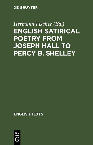 Produktbild: English satirical poetry from Joseph Hall to Percy B. Shelley