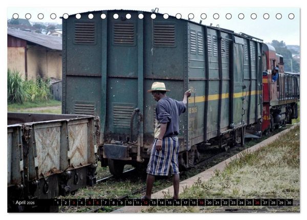Produktbild: Mit der Eisenbahn durch Madagaskar (Tischkalender 2026 DIN A5 quer), CALVENDO Monatskalender