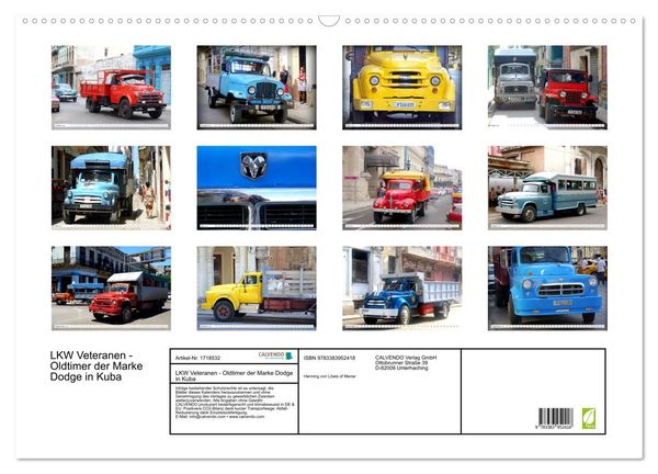 Produktbild: LKW Veteranen - Oldtimer der Marke Dodge in Kuba (Wandkalender 2025 DIN A2 quer), CALVENDO Monatskalender