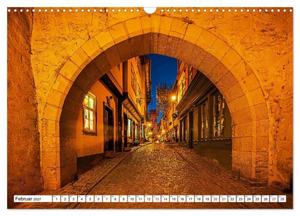 Produktbild: Rund um die Kr&auml;merbr&uuml;cke - Ein St&uuml;ck Mittelalter in Erfurt (Wandkalender 2027 DIN A3 quer), CALVENDO Monatskalender