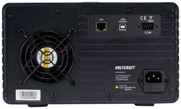Produktbild: VOLTCRAFT DLP-3303 Labornetzger&auml;t, einstellbar 0 - 30 V 0 - 3 A 198 W RS-232, USB, LAN Slave-Funktion Anzahl Ausg&auml;nge 3 x
