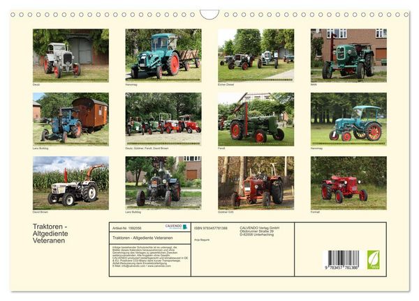 Produktbild: Traktoren - Altgediente Veteranen (Wandkalender 2026 DIN A3 quer), CALVENDO Monatskalender