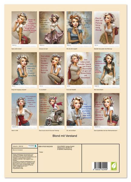 Produktbild: Blond mit Verstand (Wandkalender 2026 DIN A3 hoch), CALVENDO Monatskalender