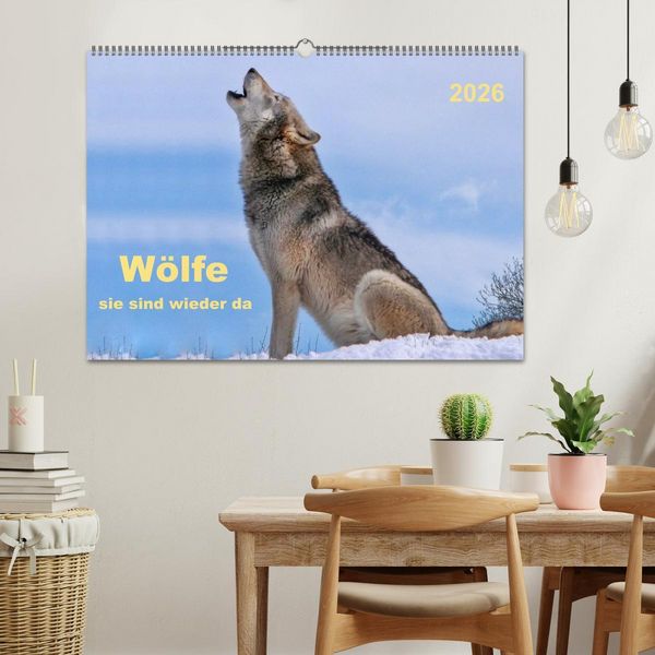 Produktbild: W&ouml;lfe - sie sind wieder da (Wandkalender 2026 DIN A2 quer), CALVENDO Monatskalender