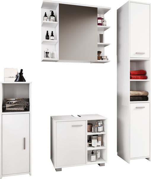 Produktbild: 4-tlg. Komplett Badm&ouml;bel Badschrank Set Zalo I