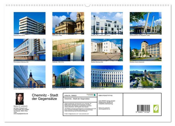 Produktbild: Chemnitz - Stadt der Gegens&auml;tze (hochwertiger Premium Wandkalender 2026 DIN A2 quer), Kunstdruck in Hochglanz