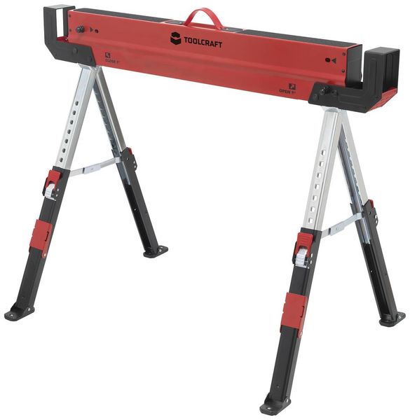 Produktbild: TOOLCRAFT TO-7726197 Stahl S&auml;gebock h&ouml;henverstellbar 300 kg (B x H x T) 520 x 620 x 1088 mm 9.3 kg 1 St.