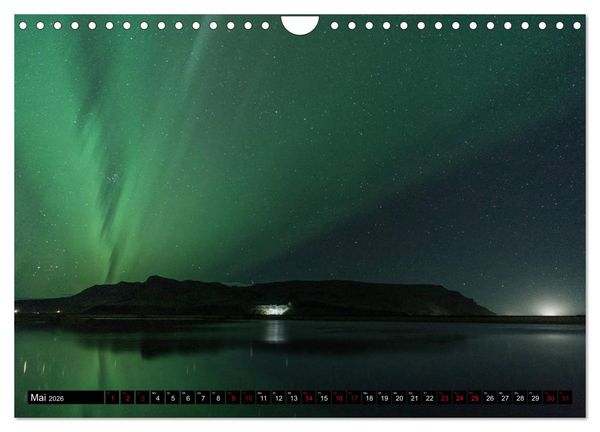 Produktbild: Aurora borealis - Magische Polarlichtn&auml;chte in Island und Norwegen (Wandkalender 2026 DIN A4 quer), CALVENDO Monatskalender