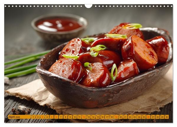 Produktbild: Currywurst Kalender - Das Berliner Kultgericht f&uuml;r Fleischliebhaber (Wandkalender 2026 DIN A3 quer), CALVENDO Monatskalender