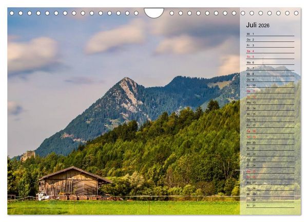 Produktbild: Das Oberstdorfer Allg&auml;u (Wandkalender 2026 DIN A4 quer), CALVENDO Monatskalender