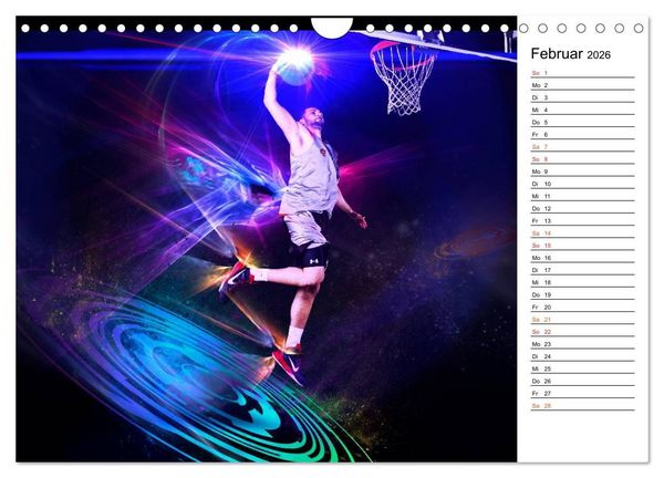 Produktbild: Basketball Fantasiewelten (Wandkalender 2026 DIN A4 quer), CALVENDO Monatskalender