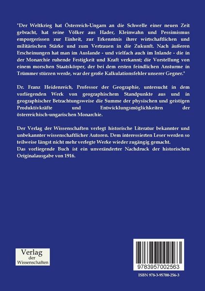 Produktbild: Die weltpolitische und weltwirtschaftliche Zukunft von &Ouml;sterreich-Ungarn