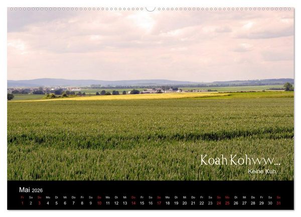 Produktbild: Die Wetterau mit Mundart-Statements (Wandkalender 2026 DIN A2 quer), CALVENDO Monatskalender