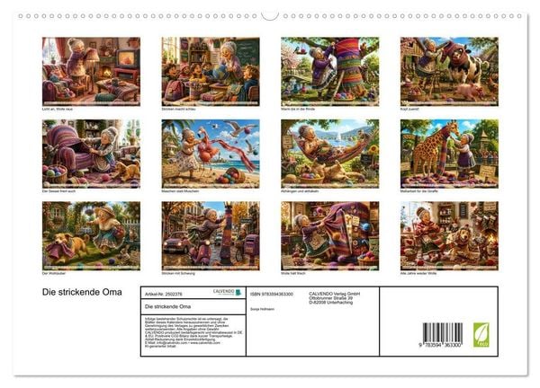 Produktbild: Die strickende Oma (hochwertiger Premium Wandkalender 2027 DIN A2 quer), Kunstdruck in Hochglanz