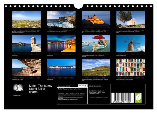 Produktbild: Malta. The sunny island full of charm. (Wall Calendar 2026 DIN A4 landscape), CALVENDO 12 Month Wall Calendar