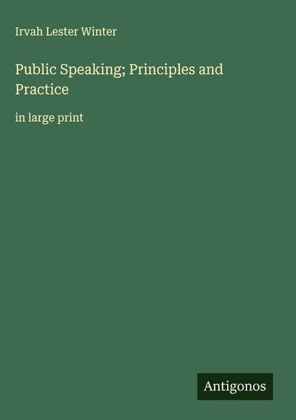Produktbild: Public Speaking; Principles and Practice
