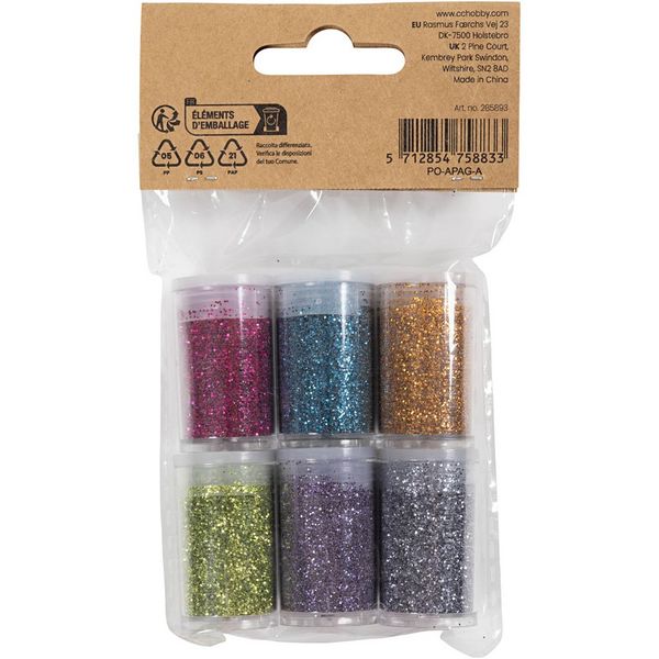 Produktbild: Creativ Company Bio Sparkles, sortierte Farben, 6x7 ml