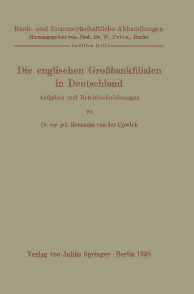 Produktbild: Die englischen Gro&szlig;bankfilialen in Deutschland