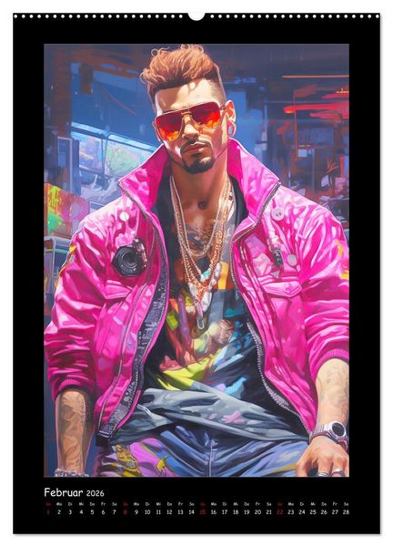 Produktbild: Cyberpunk Heroes. Futuristische Fusion von Technik und Kunst (hochwertiger Premium Wandkalender 2026 DIN A2 hoch), Kunstdruck in Hochglanz