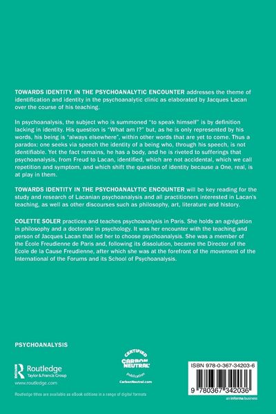 Produktbild: Towards Identity in the Psychoanalytic Encounter