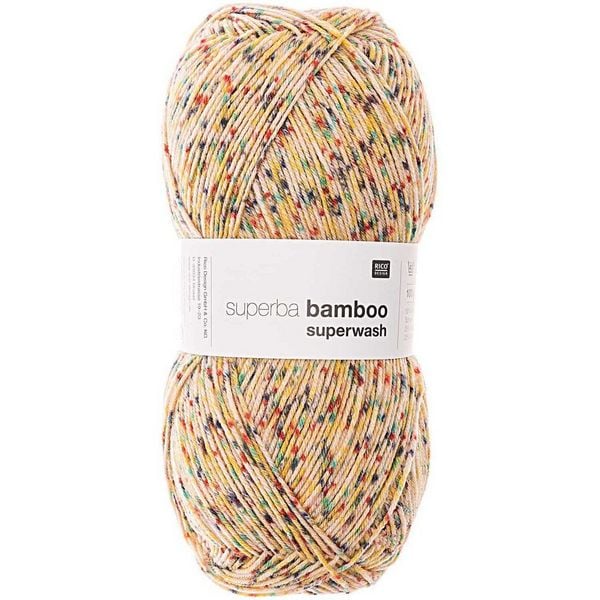 Produktbild: Sockengarn Superba Bamboo 4-F&auml;dig, Konfetti Gelb